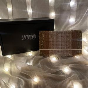 Judith leiber Fizzoni Stripes Crystal Clutch.,